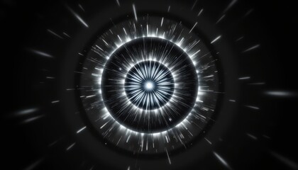 Mesmerizing circular light effect in dark space, ideal for digital art and design projects