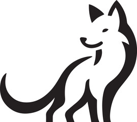 Elegant Black and White Wolf Silhouette Vector Illustration