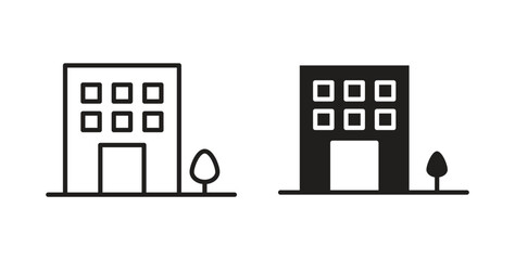 Apartment icon symbol, sign, logo or emblems. silhouette. EPS 10.