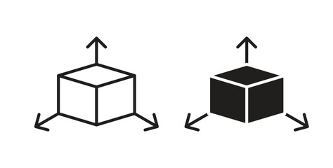 3D modeling icon symbol, sign, logo or emblems. silhouette. EPS 10.
