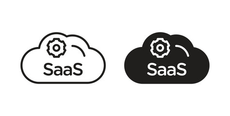 SaaS icon symbol, sign, logo or emblems. silhouette. EPS 10.