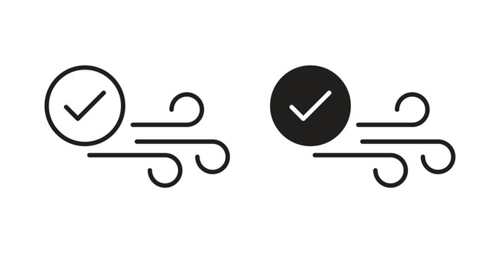 Clean Air icon symbol, sign, logo or emblems. silhouette. EPS 10.