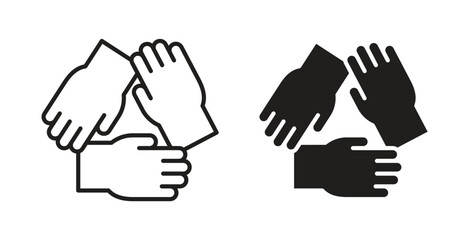 Teamwork icon symbol, sign, logo or emblems. silhouette. EPS 10.