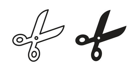 Scissors icon symbol, sign, logo or emblems. silhouette. EPS 10.