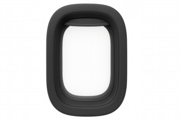 Airplane window with blank space and transparent background, perfect for travel and aviation designs
