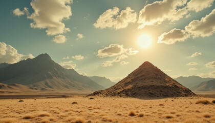 Majestic desert mountain, a stunning landscape of rock and sand