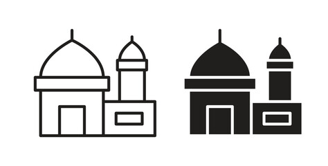 Mosque icon symbol, sign, logo or emblems. silhouette. EPS 10.