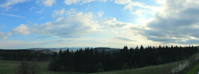 Spring hike through the beautiful Rhoen mountains around the Wasserkuppe - Hesse - Germany
