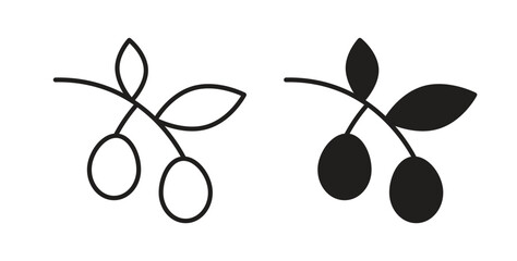 Olive icon symbol, sign, logo or emblems. silhouette. EPS 10.