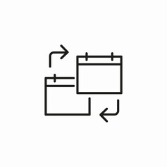 two calendars rotating icon sign vector