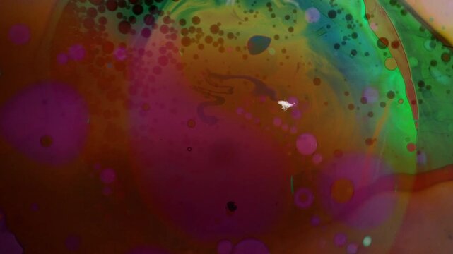 Authentic psychedelic liquid light show using the same methods as 1960's and 1970's projections at classic acid rock shows. Light art with added film damage effects. 5 of 5 in a series that connect.