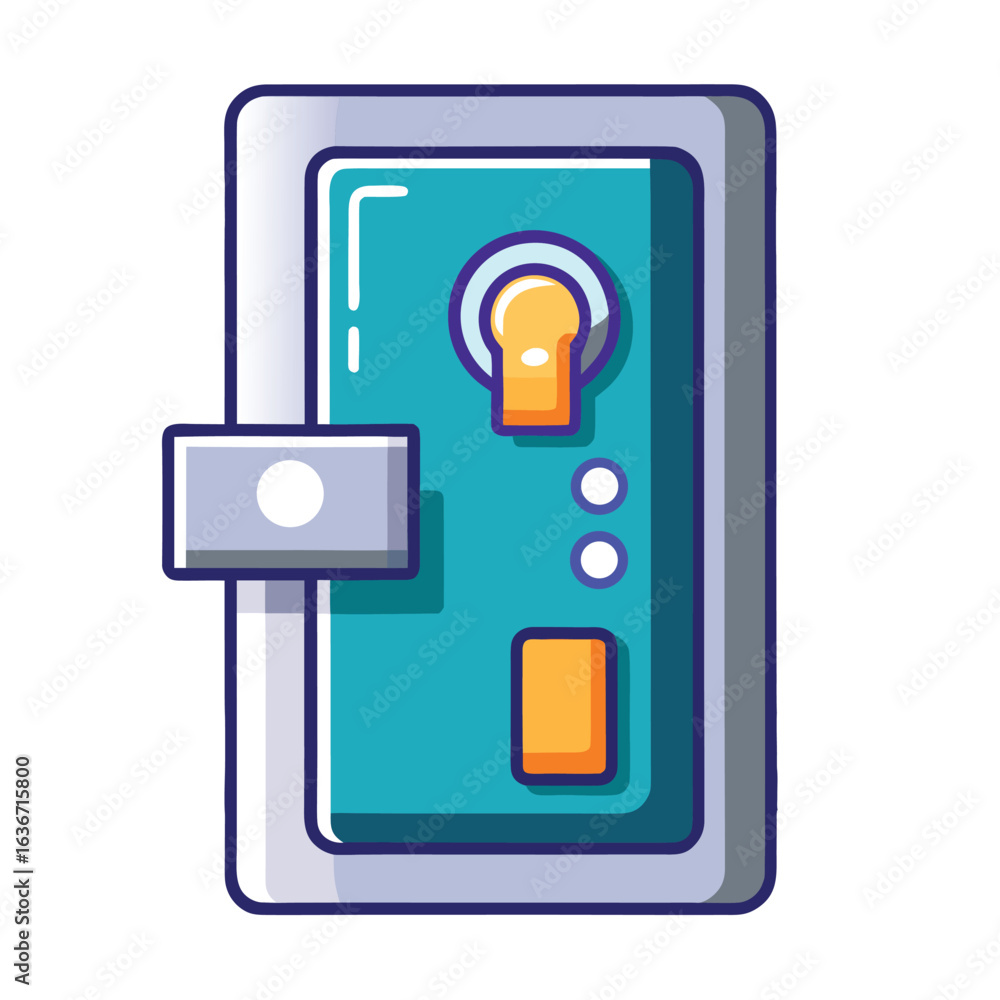 Aufkleber modern digital door lock icon with secure access and technology elements on a clean white background