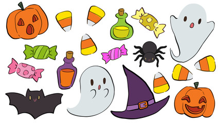 halloween icons set