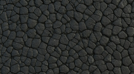 High-Resolution Dark Gray Cobblestone Pavement Texture with Irregular Stones