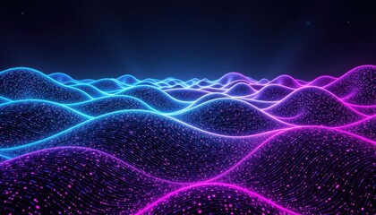 Fototapeta premium Vibrant abstract background with dynamic neon lines and waves in motion