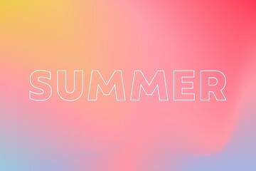 Bright abstract summer gradient background with blue, yellow, red, pink colors. Vector horizontal trendy style concept for summer, spring party poster, flyer, web banner, social media design.
