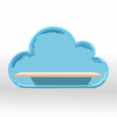 Wandregal in Wolkenform