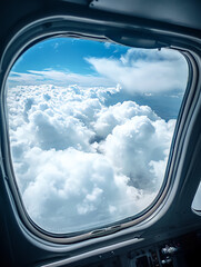 Fototapeta premium Clouds View from Airplane Window
