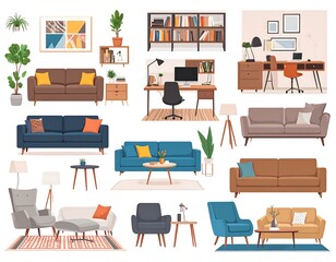 Assorted home furniture and decor