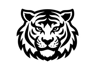Obraz premium Tiger Head Black and White Background. Mascot Creative Design. 