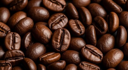 Naklejka premium Closeup roasted coffee beans