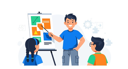 Engaging Presentation Depicting Team Collaboration And Training Session For Business Progress