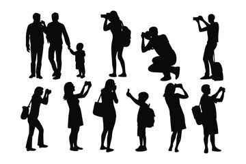Shades of the Lens: Silhouettes of diverse individuals, each with a camera, capturing the essence of everyday moments, a testament to the unifying power of photography.
