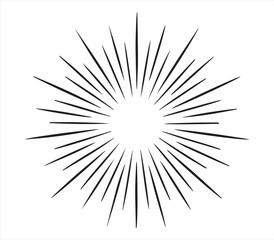 Fototapeta premium Radiant Sunburst Vector Design for Coloring