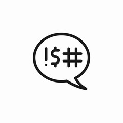 angry swearing message icon sign vector