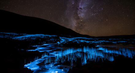 icicles on a blue background