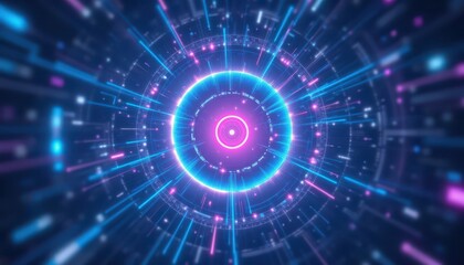 Obraz premium Radiant blue and pink circular design with mesmerizing light effects mesmerizing