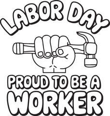 Labor Day Worker Fist Holding Hammer Vector Design
