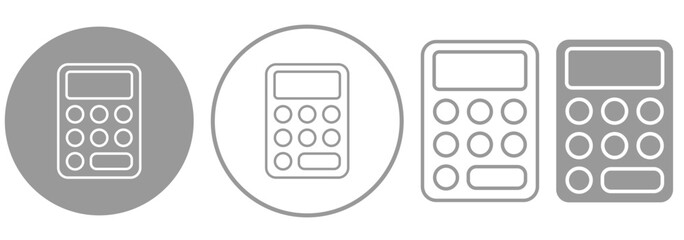 calculator line icon. Calculator Icon Line Style. Design Vector Illustration. pocket calculator icon sign vector. Calculator icon set. Black color outline or solid icon on white background eps 10