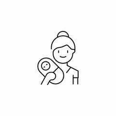 mother baby holding icon sign vector