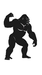 Fototapeta premium Silhouetted gorilla, powerful stance
