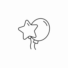 star and round balloons icon sign vector