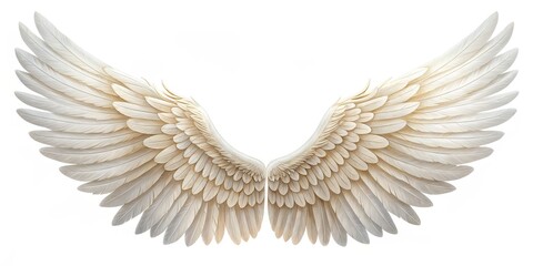Creamy White Angelic Wings Feathered Design, Spiritual Concept, Angel Wings, Wings Design