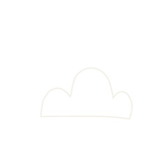 Doodle Simple Cloud Transparent Isolated Icon. Doodle Hand Drawn Childish Print. Babe Nursery Poster Decoration. Christmas Gift Card Abstract Sign. Babi Shower party Card Element.