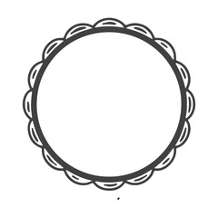Round Decorative Label Frame, Ornamental Circular Frame Vector Illustration
