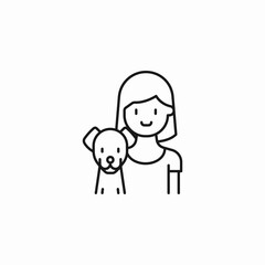 woman with a dog icon sign vector