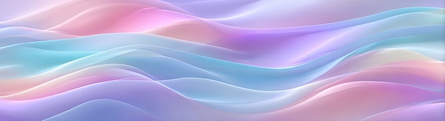 Obraz premium Soft Pastel Aurora Waves Abstract Background