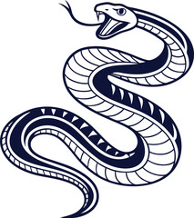 Fototapeta premium Stylized Cobra Snake Illustration