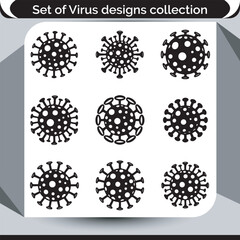 A Diverse Set of Virus Designs Collection Displaying Various Stylistic Interpretations and Visual Representations for Scientific or Educational Purposes