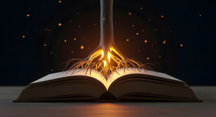 magic book with magic light