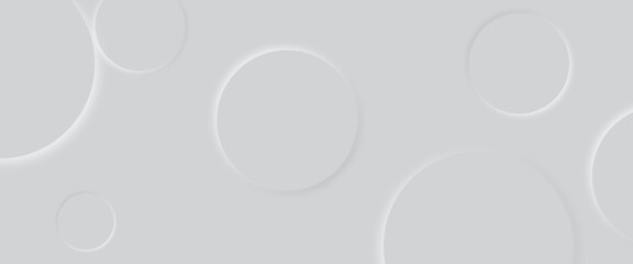 Abstract grey geometric overlapping circle background Neomorphs style. Presentation slide template. Vector circles design Object web Round shape clean modern poster, banner background Vector	