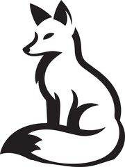 Elegant Black and White Wolf Silhouette Vector Illustration