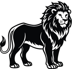 Lion cartoon vector illustration of wild animal head logo design