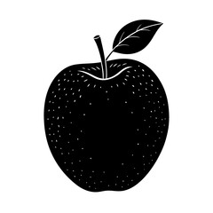 Fresh red apple vector illustration with a green leaf, a healthy food icon