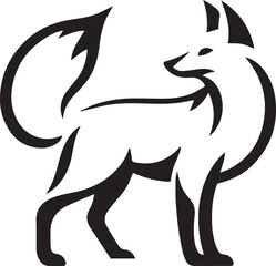 Elegant Black and White Wolf Silhouette Vector Illustration