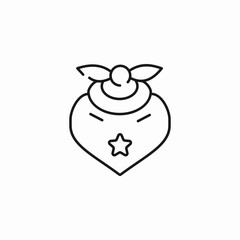 bandana with star icon sign vector